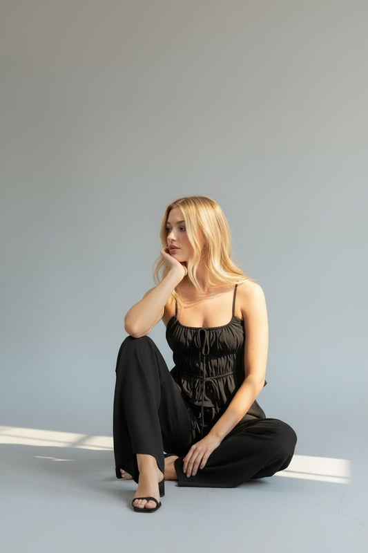 Midnight Ruched Set
